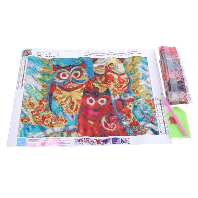 Cross Stitch Embroidery Kits Owl Animal Cotton Thread Painting DIY Needlework 5d Cross Stitch colorful Painted Collection