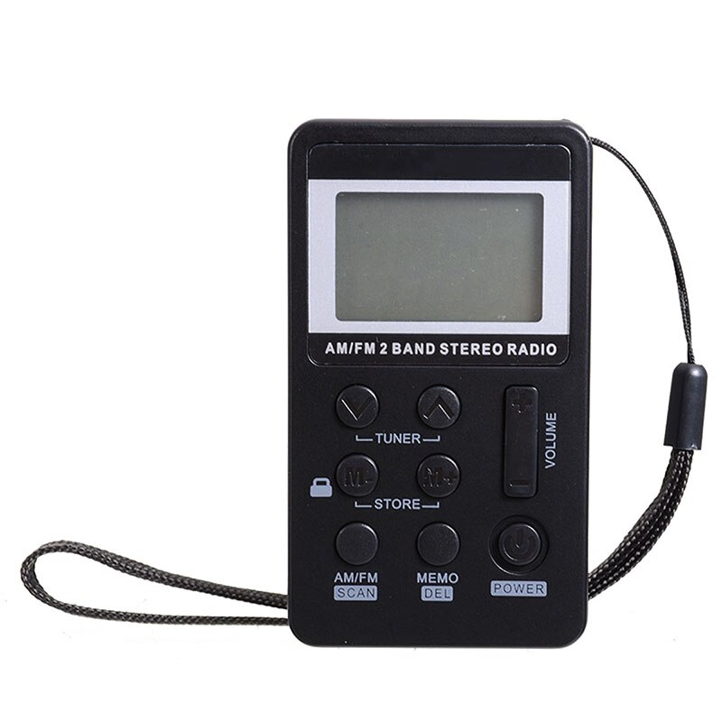 Personal Stereo AM FM Radio Portable Digital LCD Display W/ Earphones Built-in 500mAh Lithium Battery 64-108MHZ