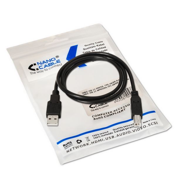 Usb Kabel Nanocable AIEACI0014 10.01.0103Bk A-B Printer