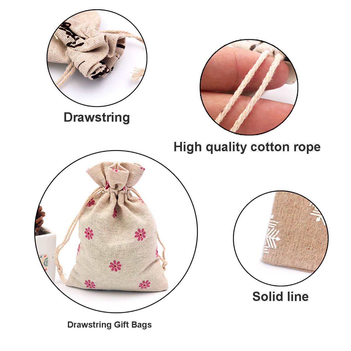 Katoenen canvas kleine kersttassen veel kerstpatroon tassen kinderfeest snoep trekkoordzakje feestbenodigdheden adventskalenders