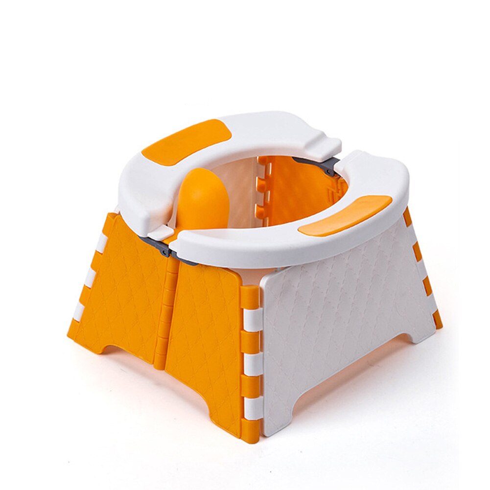 Toilet Car Mobile Folding Toilet Portable No-clean Children's Bedpan Urinal: Yellow