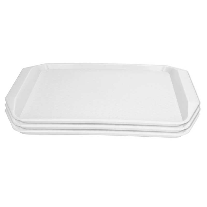 Plastic Tray Food Tray Stackable Multifunction for Hotels for Buffet Restaurant: white