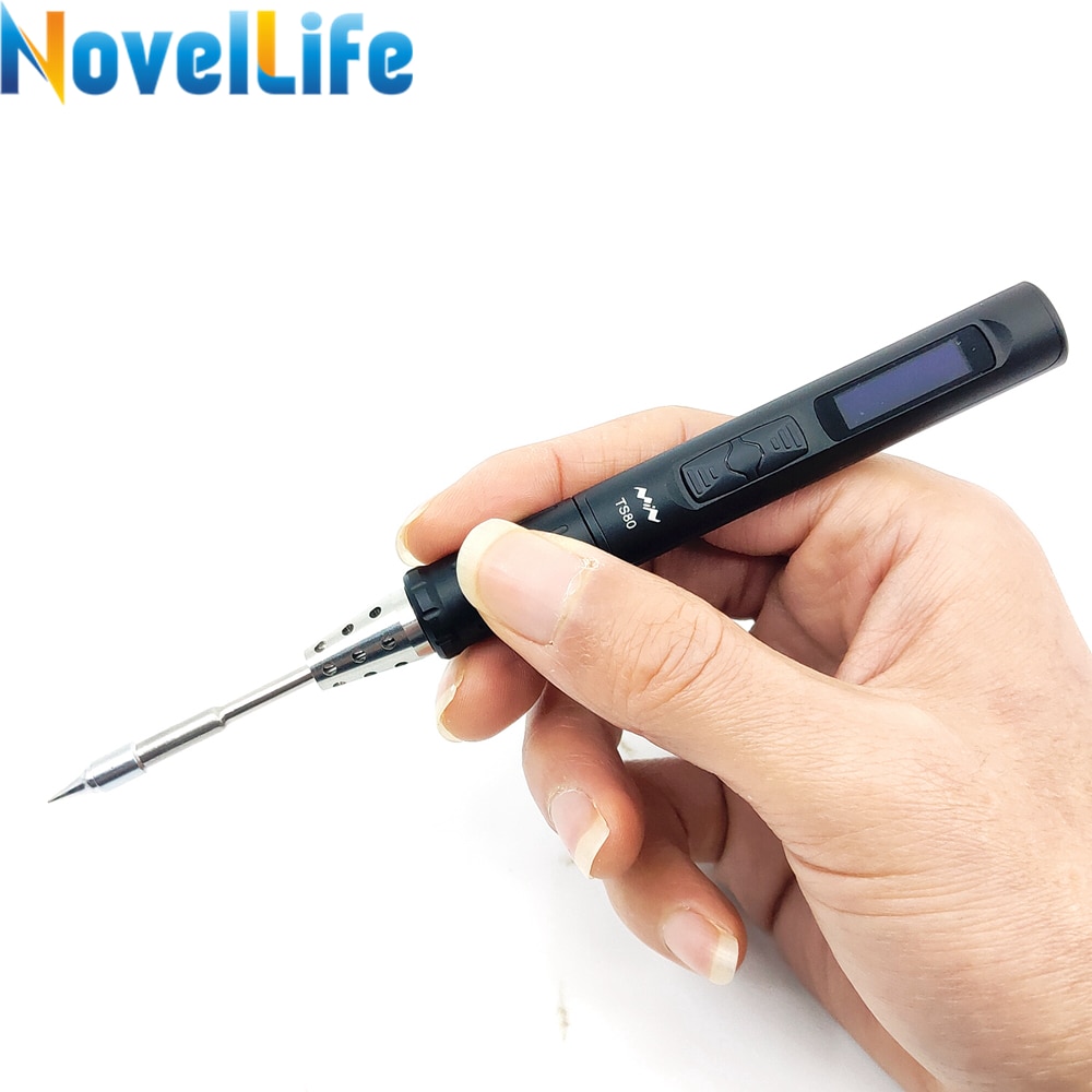 Mini TS80 Portable Electric Soldering Iron QC3.0 Quick Charger Kit Adjustable Temp Digital OLED Screen USB Type C Power Cable