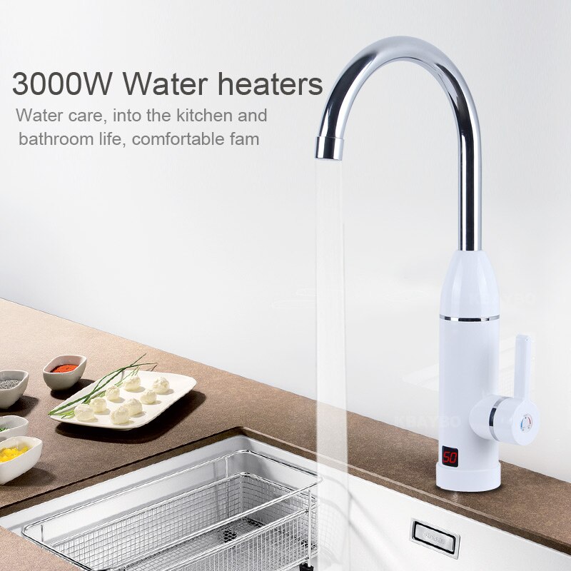 KBAYBO-grifo de agua instantáneo, calefacción en frío, sin depósito, calentador de agua instantáneo, grifo calentador de agua eléctrico de cocina