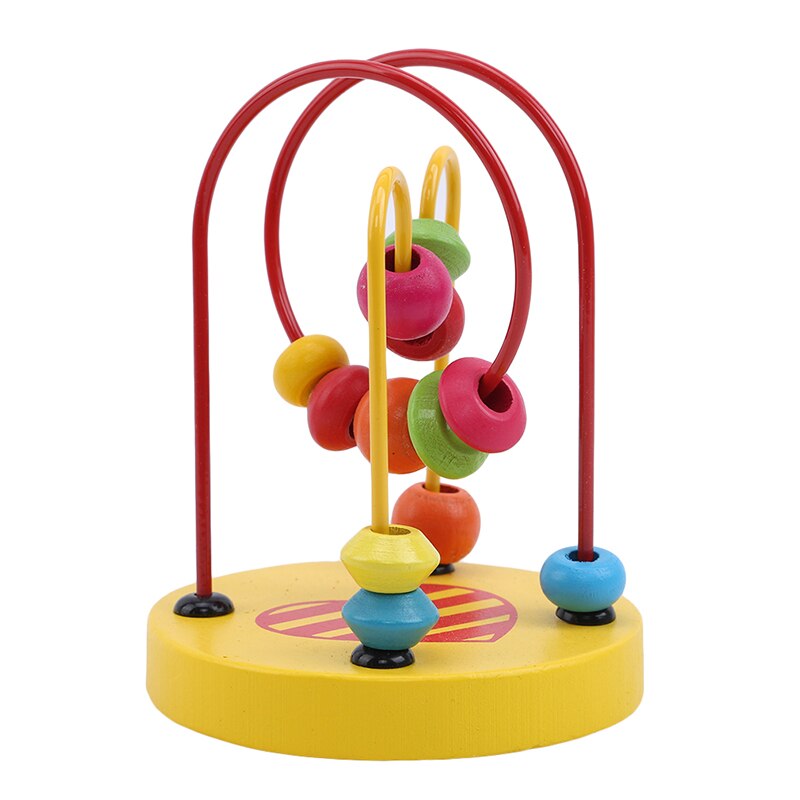 Baby farverig træ mini omkring perler tråd labyrint matematik legetøj børn børn småbørn pædagogisk legetøj: Default Title