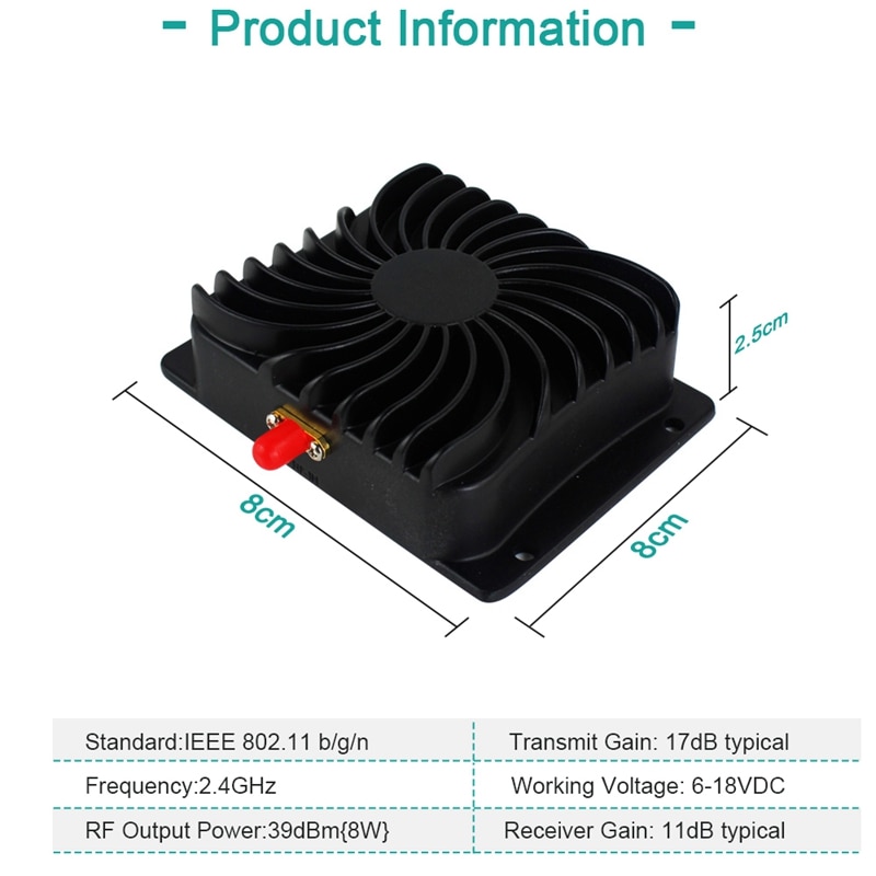 EDUP bezprzewodowy Wifi wzmacniacz mocy wzmacniacze dla router bezprzewodowy powielacz i wzmacniacz sygnału szerokopasmowego 2.4Ghz 8W EP-AB003