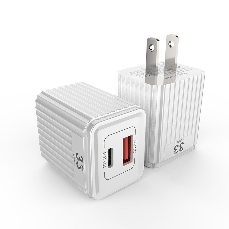 Utbvo 2- 33w port wall charger, usb-c  pd3.0/ pps /qc 3,0 30w/25w/20w/18w,qc3.0/ /afc for iphone 13/12/11, samsung, huawei, xiaomi: Us charger (white)