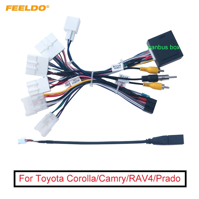 FEELDO Car 16-pin Android Wire Harness Power Cable Adapter With Canbus For Toyota Highlander/RAV4/C-HR/Levin/Wildlander