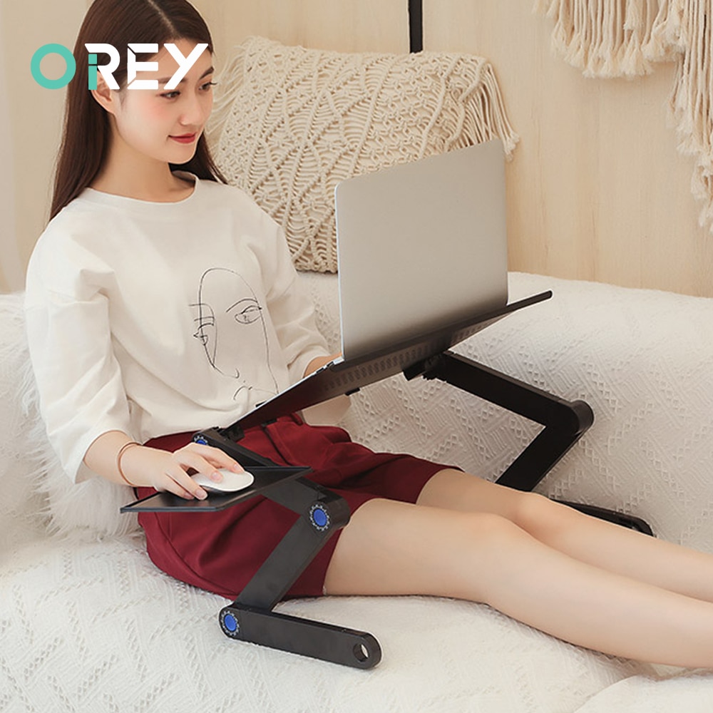 Adjustable Laptop Stand For Bed Aluminum Adapdesk Standing Desk Support Notebook Stand Base Laptop Holder With Mouse Pad Table