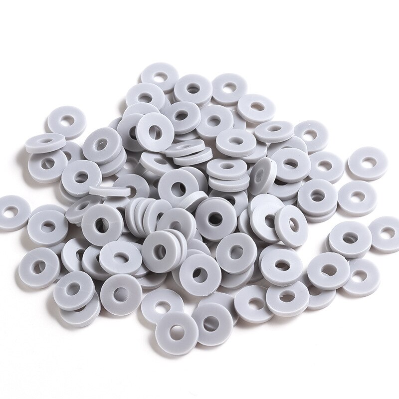 Flat Round Polymer Clay Beads Chip Disk Loose Spacer Handmade Boho Slice Beads For DIY Jewelry Making Bracelets: 03 gray