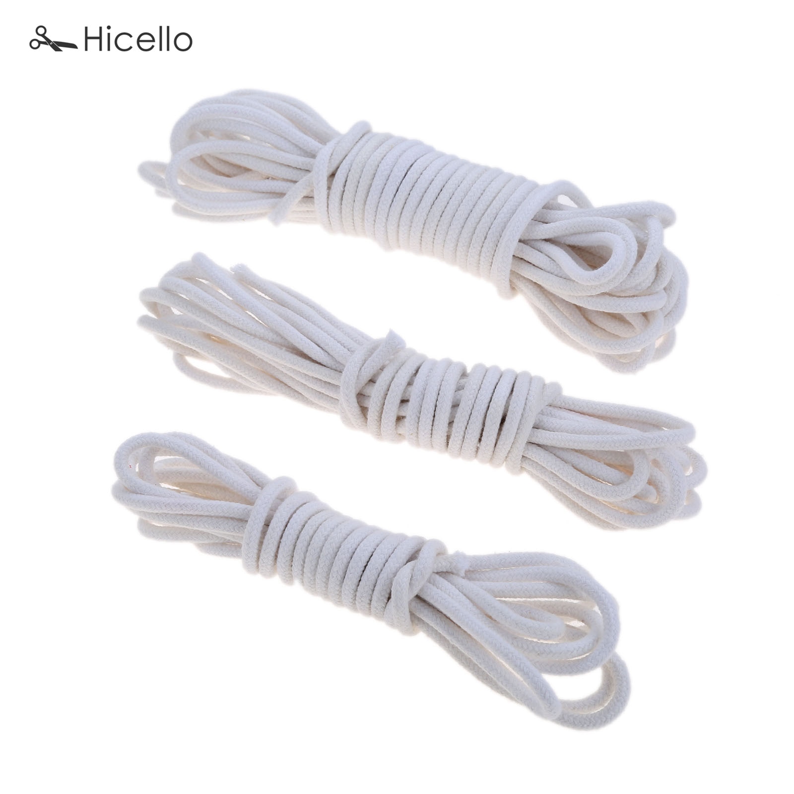 4m/6m/10m Lamp Wick Cotton Core Candle Making DIY 6mm Mellow Full Plump Villus Oil Burner Kerosene Lamp Alcohol Lighting Hicello