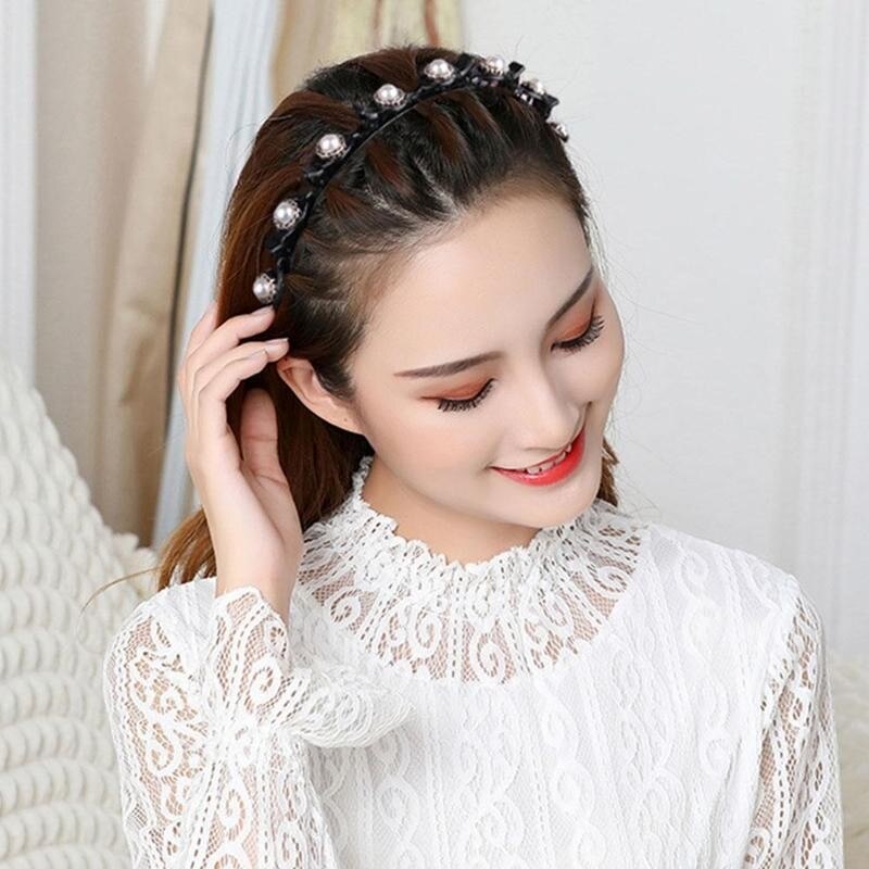 Hair Hoop Headband - Pearl Hair Band - Double Pony Hairstyle - Plastic Hair Accessories