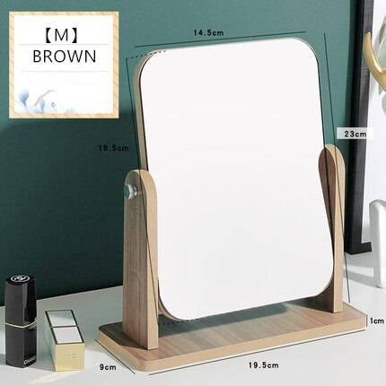 Desktop forfængelighed spejl træ bærbar foldespejl makeup bad værelse smart spejl badeværelse forfængelighed rektangel spejl: M1