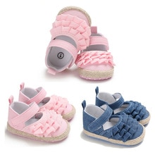 Baby Schoenen Pasgeboren Baby Meisje Zachte Zool Bloemen Strik Anti-slip Prewalker Schoenen 0-18M