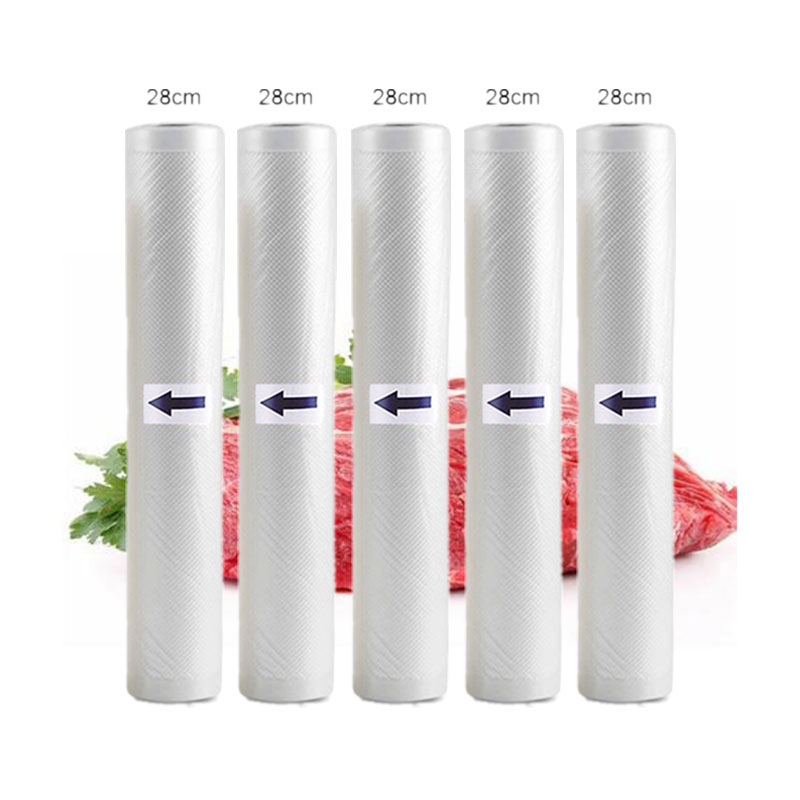 5 Rolls/Lot Keuken Voedsel Plastic Zak Opslag Tassen Voor Vacuum Sealer Vacuüm Verpakking Zak 12/15/20/25/28 Cm * 500 Cm