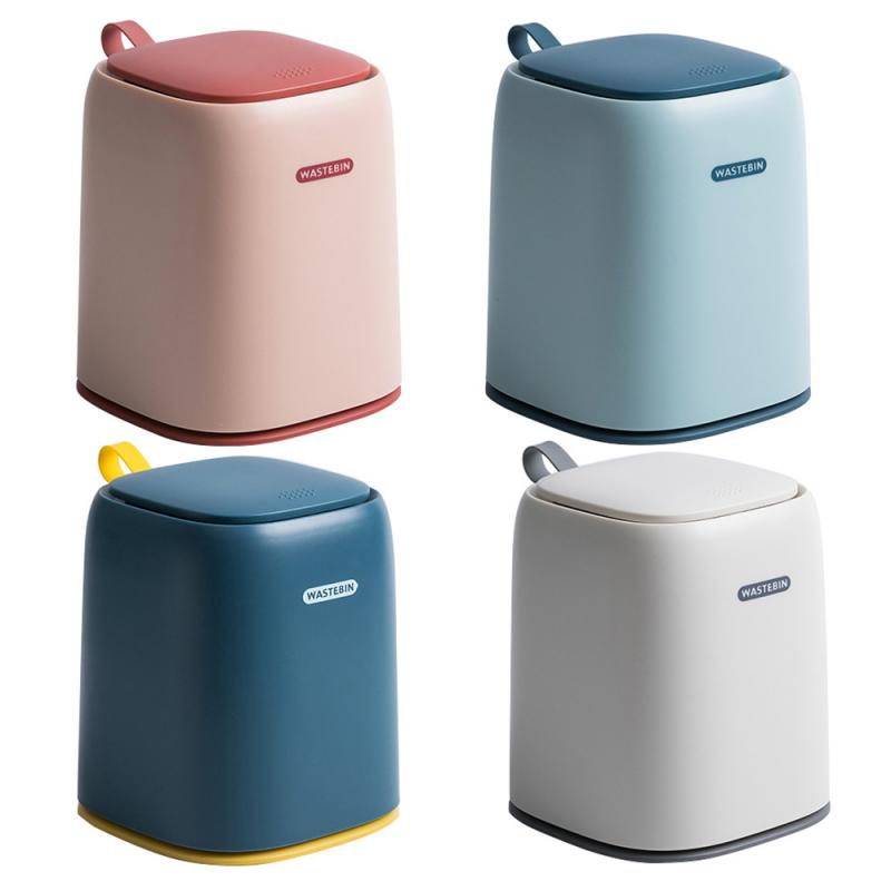Mini Small Waste Bin Desktop Garbage Basket Home Table Plastic Office Supplies Trash Can Dustbin Sundries Barrel Box With Lid