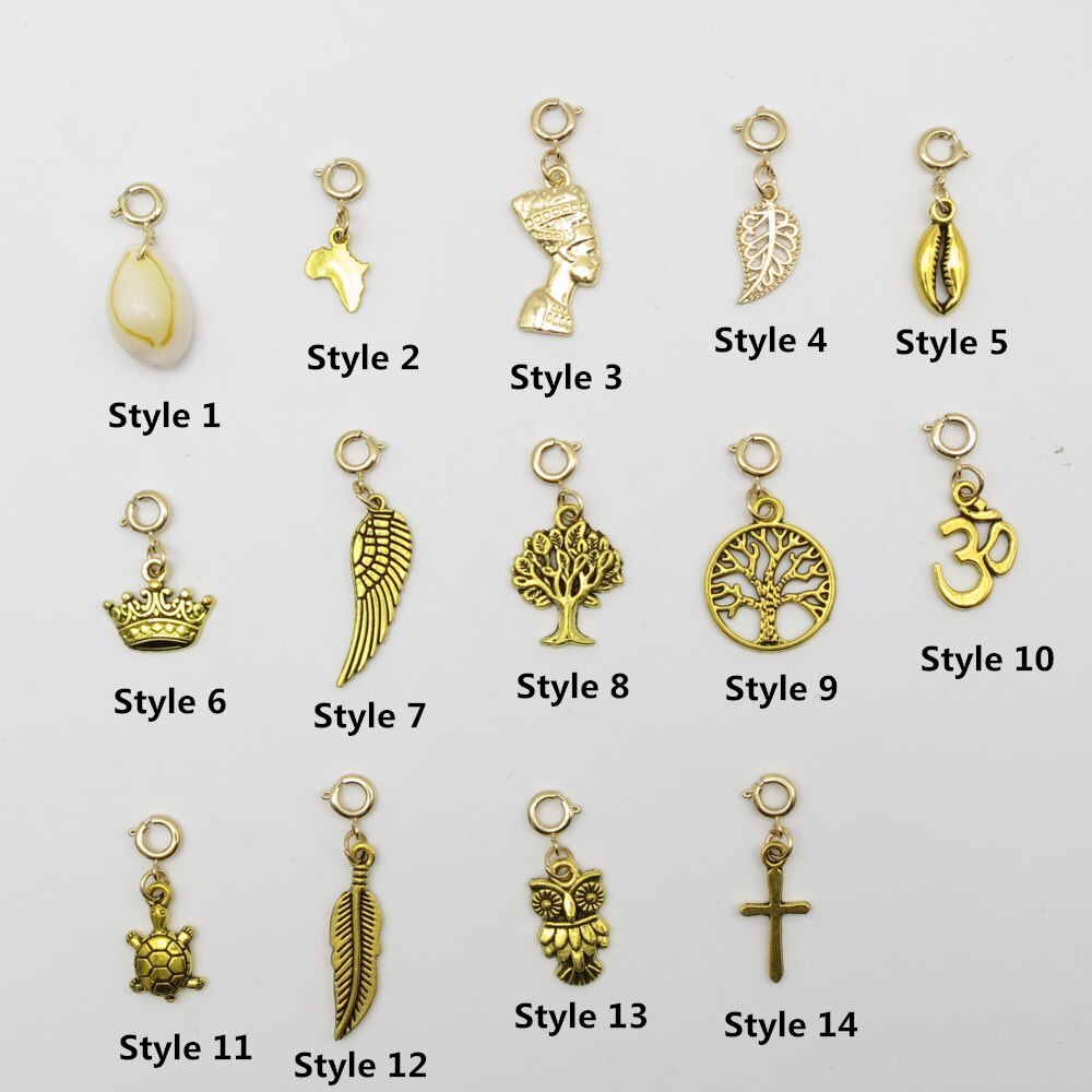 5 stks/pak shell boom DIY Charms haar vlecht dread dreadlock kralen clips manchetten ringen Gouden Sluitingen Sieraden dreadlock accessoires