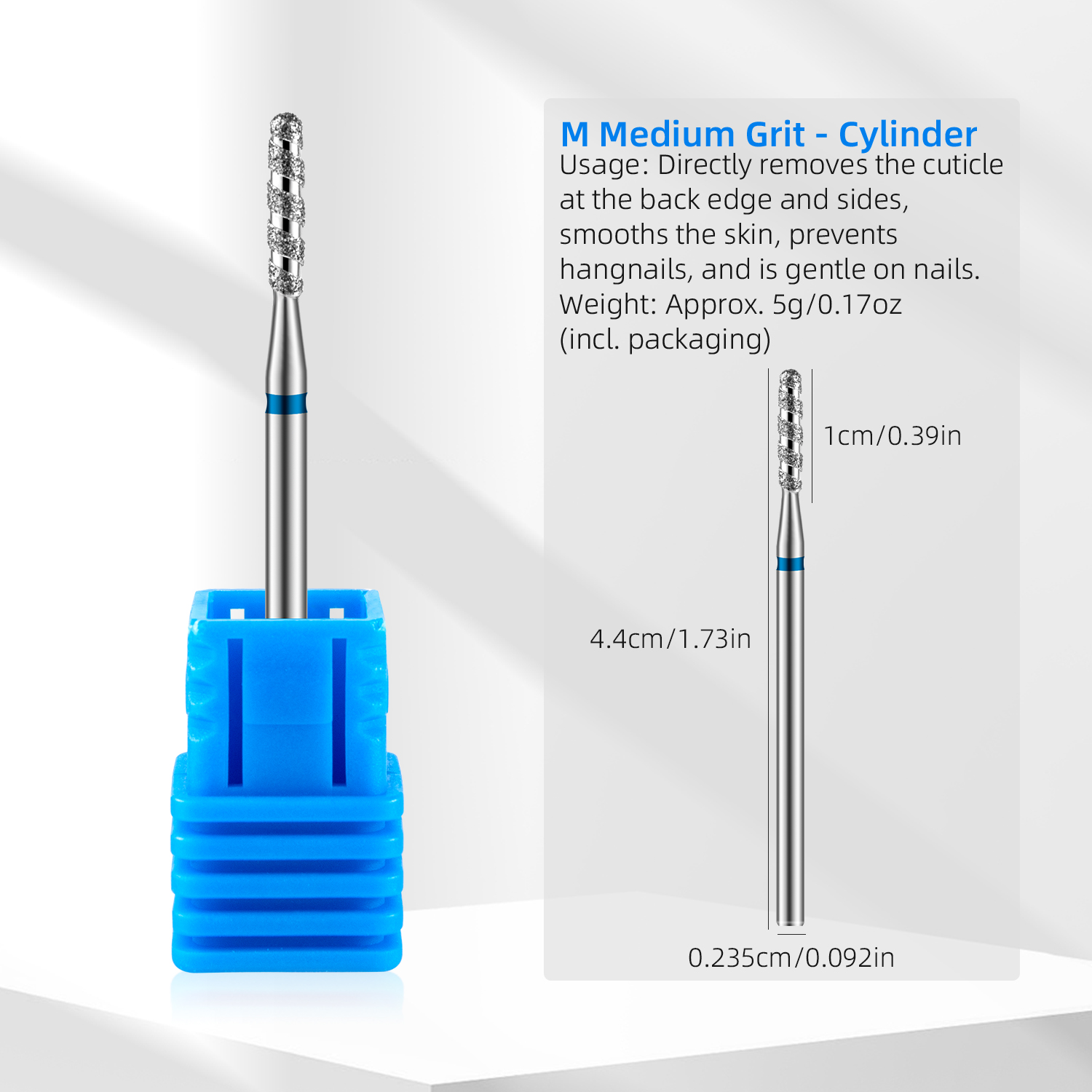 Tornado-brocas de diamante para uñas, fresa de taladro en espiral para manicura, accesorio de máquina eléctrica, lima de uñas, herramienta removedora de Gel: Azul oscuro