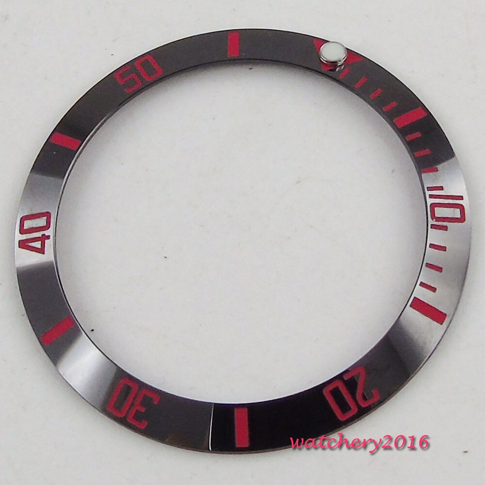Luminous marks 38mm zwarte keramische bezel insert horloge kit fit automatisch uurwerk horloge bezel