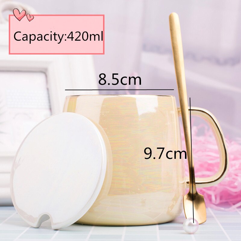 Ceramic Mugs Coffee Cups Gold Inlay Coffe Mug With Handle Tea Cup Milk Mug Heat Insulation Home Office Espresso Cups: Yellow