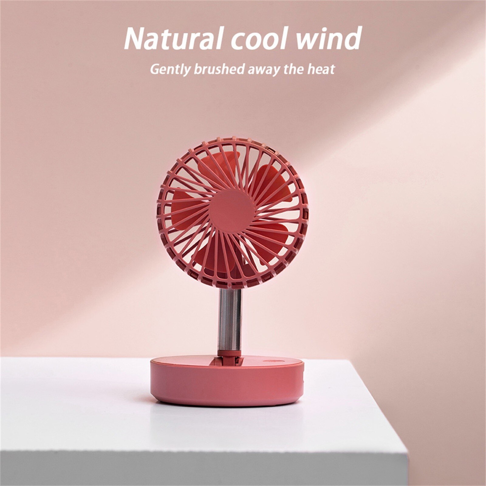 Rechargeable Desktop Folding Usb Fan With Strong Wind Outdoor Mini Mute Handheld Fans With Power Portable Electr: B