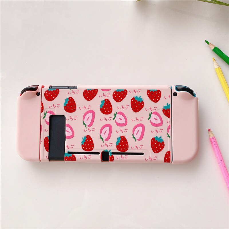 Neue Rosa Nette Erdbeere Protector Cases für Nintendo Schalter Zubehör Weiche TPU Shell Cover für Nintendos Schalter Haut Fall