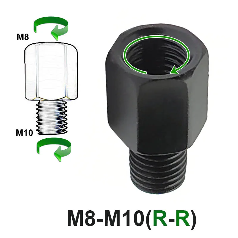 Schwarzer Spiegeladapter M10 M8 10MM 8MM Motorrad Rolle Rückspiegel Adapter Rechts Verknüpfungen Gewinde Umwandlung Bolzen Schrauben: Braun