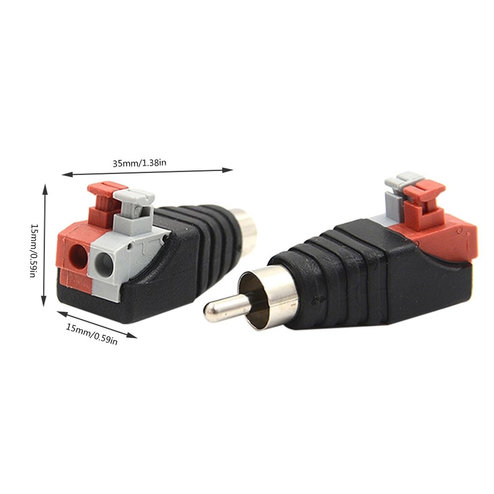 Speaker Wire Cable to Audio Male RCA Connector Adapter Jack Plug For Multimedia Male RCA Connector Adapter