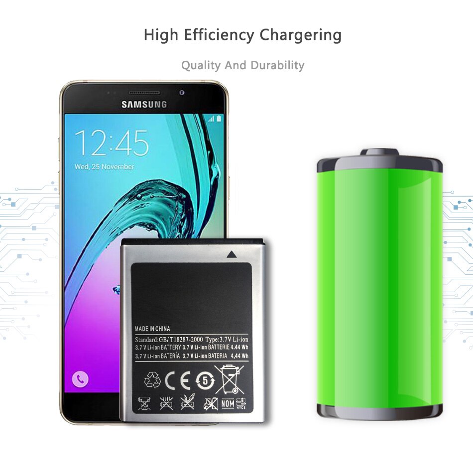 1200 mah  eb494353vu utbytesbatteri för samsung galaxy mini gt  s5570 s5250 s5330 s5750 s7230 t499 gt-i5510 med spårkod
