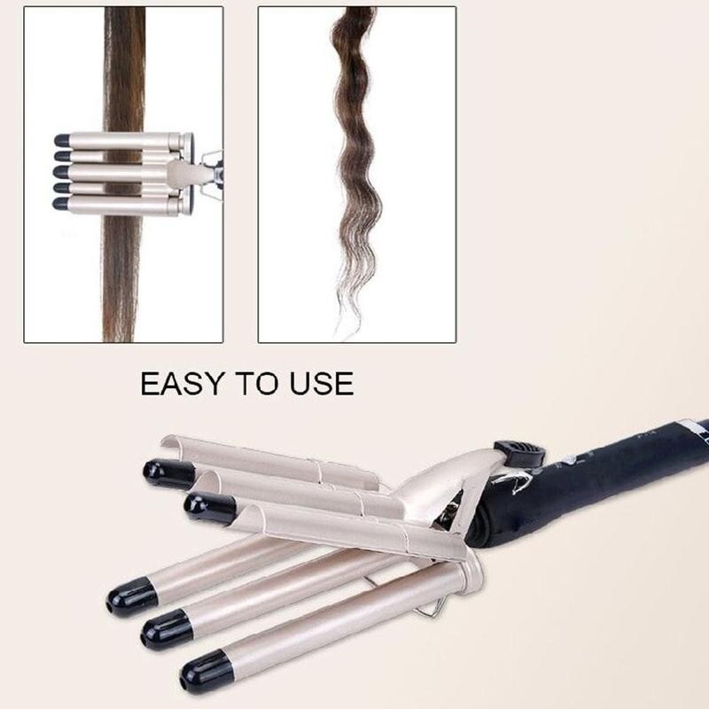 EU/US/UK Curling Iron 180-210 Degrees Tools Barrel Styler Hair Curlers Styling Electric Waver Hair Curl Five T S5W7