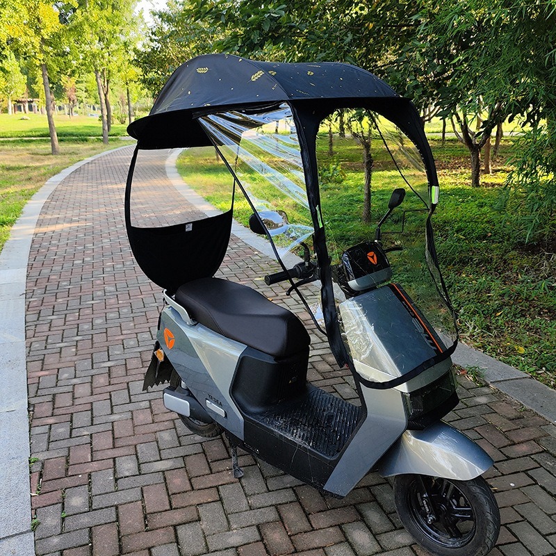 Factory direct electric vehicle sunshade umbrella, suitable for all seasons, provides sun protection and rain shelter.: M / Blue color