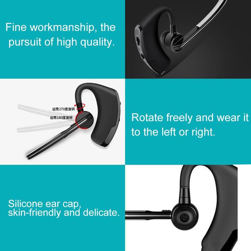 V8 Eenzijdige Opknoping Oor Draadloze Bluetooth Headset Business Sport Bluetooth Headset Stereo Headset Met Microfoon