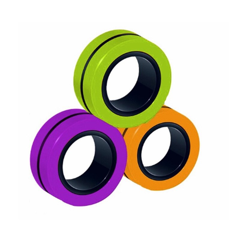 Lustige Zappeln Finger Spinner Entpacken Spielzeug Magnetische Ringe Anti-Stress Magnetische Magie Ring Werkzeuge Ring Kinder Erwachsene Dekompression Spielzeug: Color 8