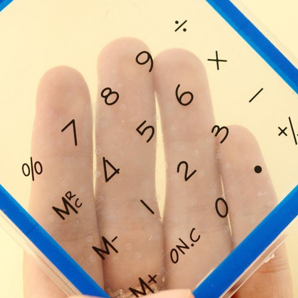 Mathematics Ultra Slim Mini Transparent Solar Powered LCD Touch Screen Student Calculator