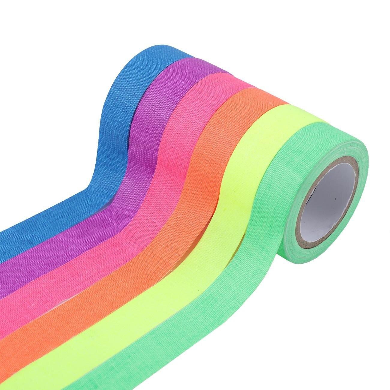 Cintas fluorescentes reflectantes UV, cintas noctilucentes autoadhesivas para escenarios de fiestas, 1/6 uds.: 6 colors 6Pcs