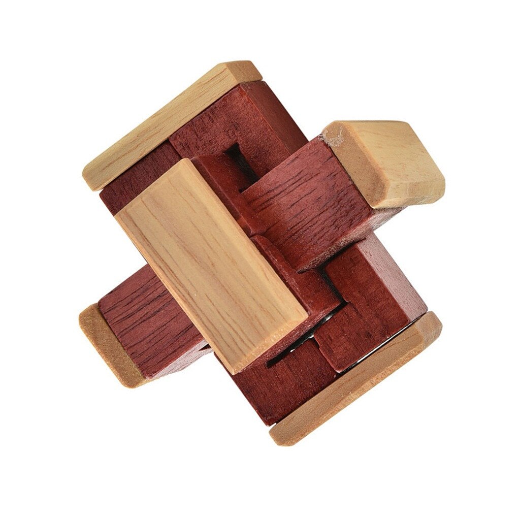 Houten Kongming Lock Brain Teaser Puzzel Kinderen Volwassenen Educatief Spel Speelgoed Wotoys Voor Kinderen Verjaardagsfeestje Kerstcadeau: Default Title