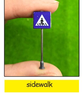 1PC HO Scale Traffic Signs Model Building Sand Table Accessories Micro Landscape Decor 1/87 Railroad Sign Игрушки: 1pc style8