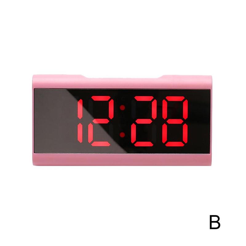 Led Mirror Screen Alarm Clock Digital Clock Voice Control Snooze Date Temperature Display For Home Decoration R4j9: Red