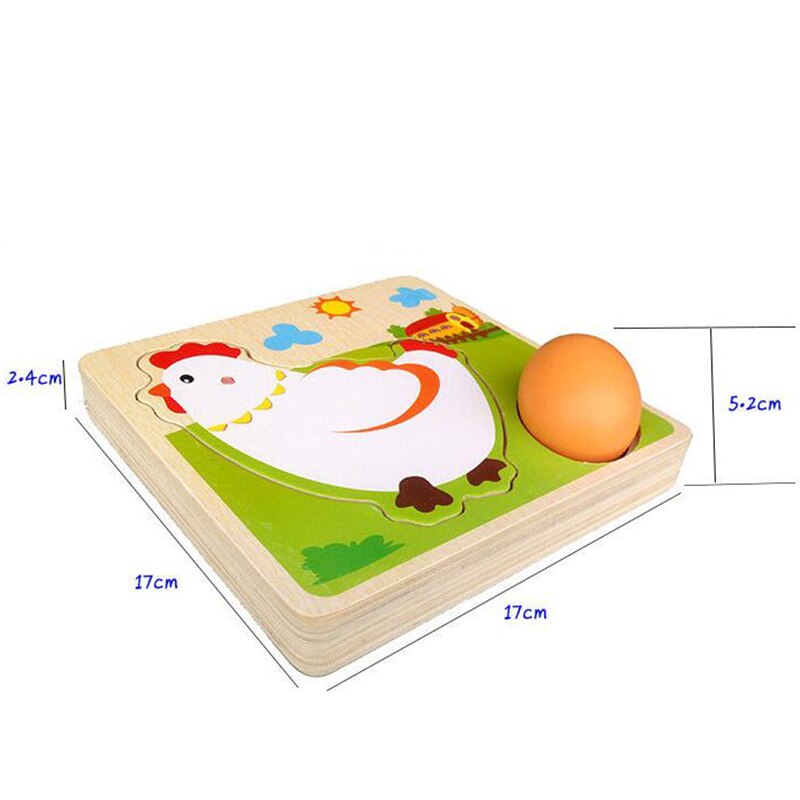 3D Houten multi-layer Puzzel Kip leggen Eieren Kip Groei Proces Cartoon Puzzel Vroege Educatief Speelgoed Voor Kinderen Kids