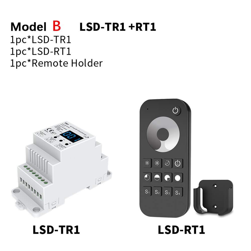 Dimmer LED 220V 230V 110V AC Triac Wireless Wifi RF Dimmable Push Switch with 2.4G Remote Dimmer Switch DIN Rail LED Lamp Bulb: Model B