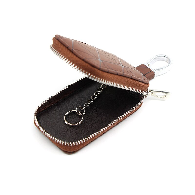 LLavero de cuero para hombre y mujer, funda organizadora de llaves de coche, cartera, bolsa, precio al por mayor