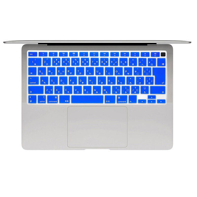HRH japoński język silikonowa klawiatura skóry pokrywa Protector dla MacBook najnowszy Air 13 Touch ID A2179 (wydanie 2020) wersja JP: Blue