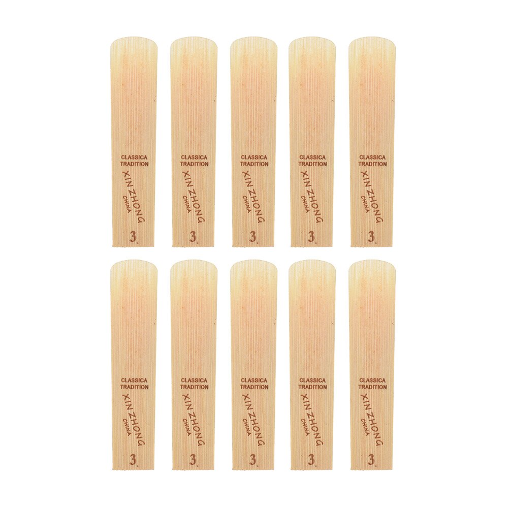 10pcs/ Box Saxophone Reeds Normal Level Bb Soprano Saxophone Sax Reeds Strength 2.0/ 2.5/ 3.0 Woodwind Instrument Parts