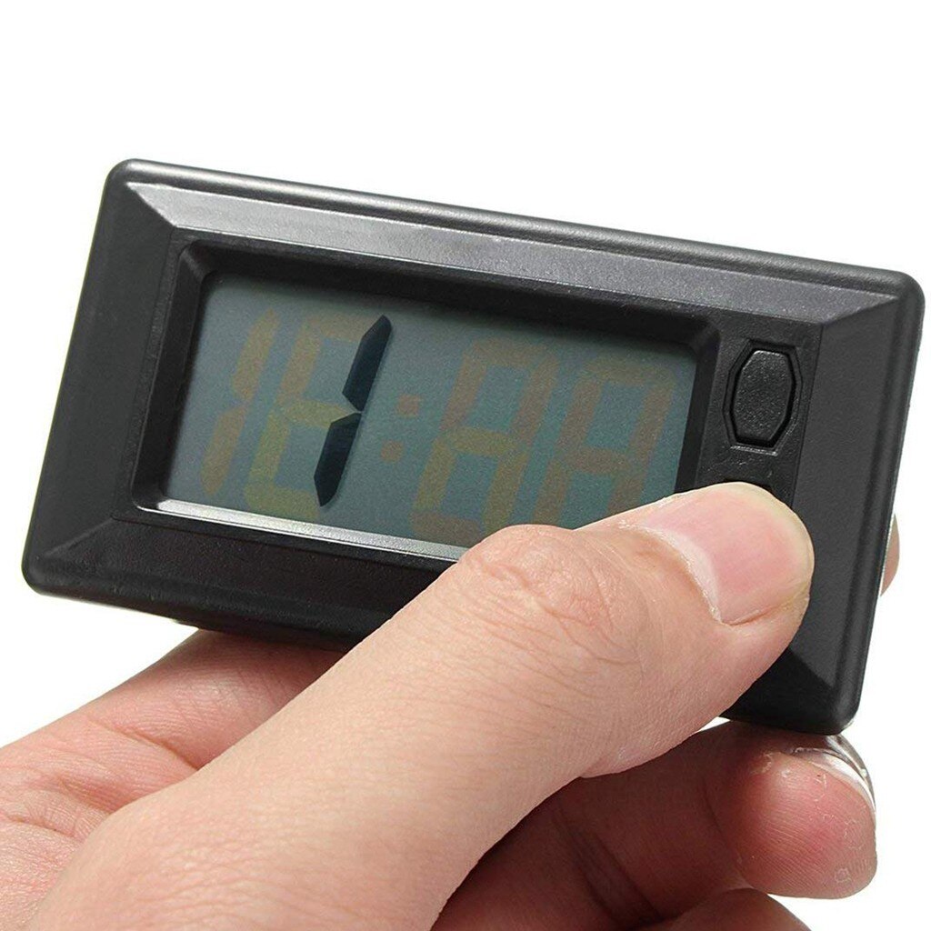 Mini digital bil elektronisk klokke kalender mini holdbar elektronisk klokke gjennomsiktig lcd-skjerm digital med suger universal