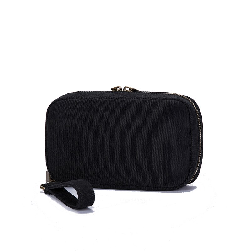 Canvas Clutch Bag voor Vrouwen Eenvoudig Dames Handtassen Canvas Clutch Portemonnee met Polsbandje Pols Zak: Black