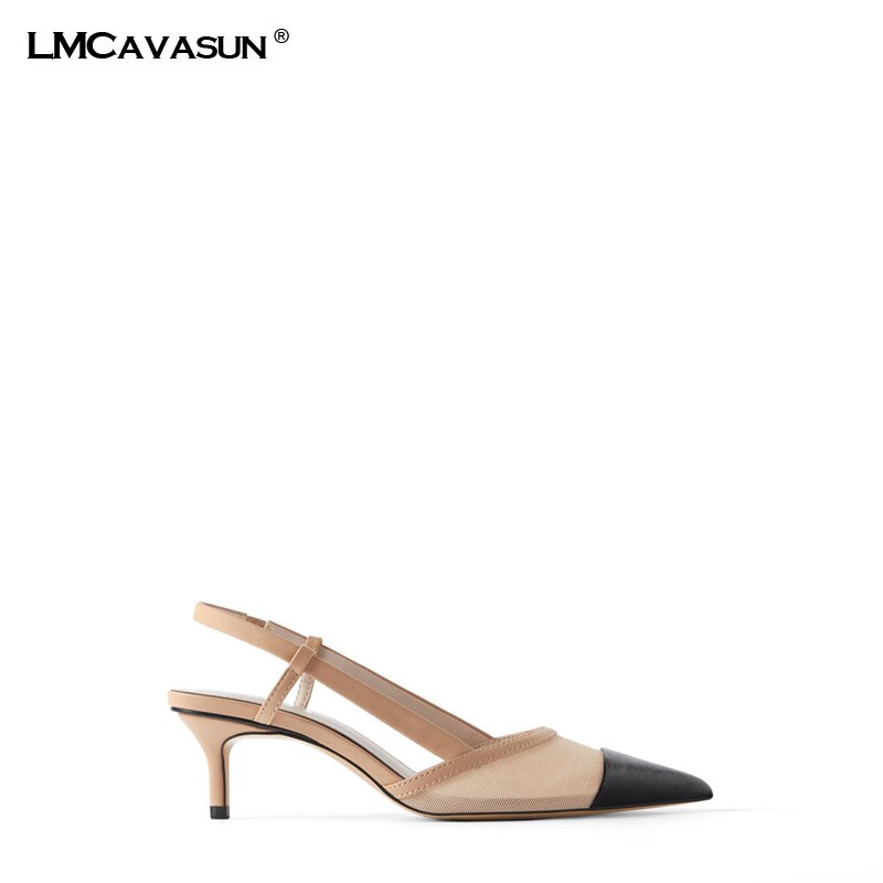 Sandalias con tacón fino y punta en pico para mujer, zapatos de , elegantes