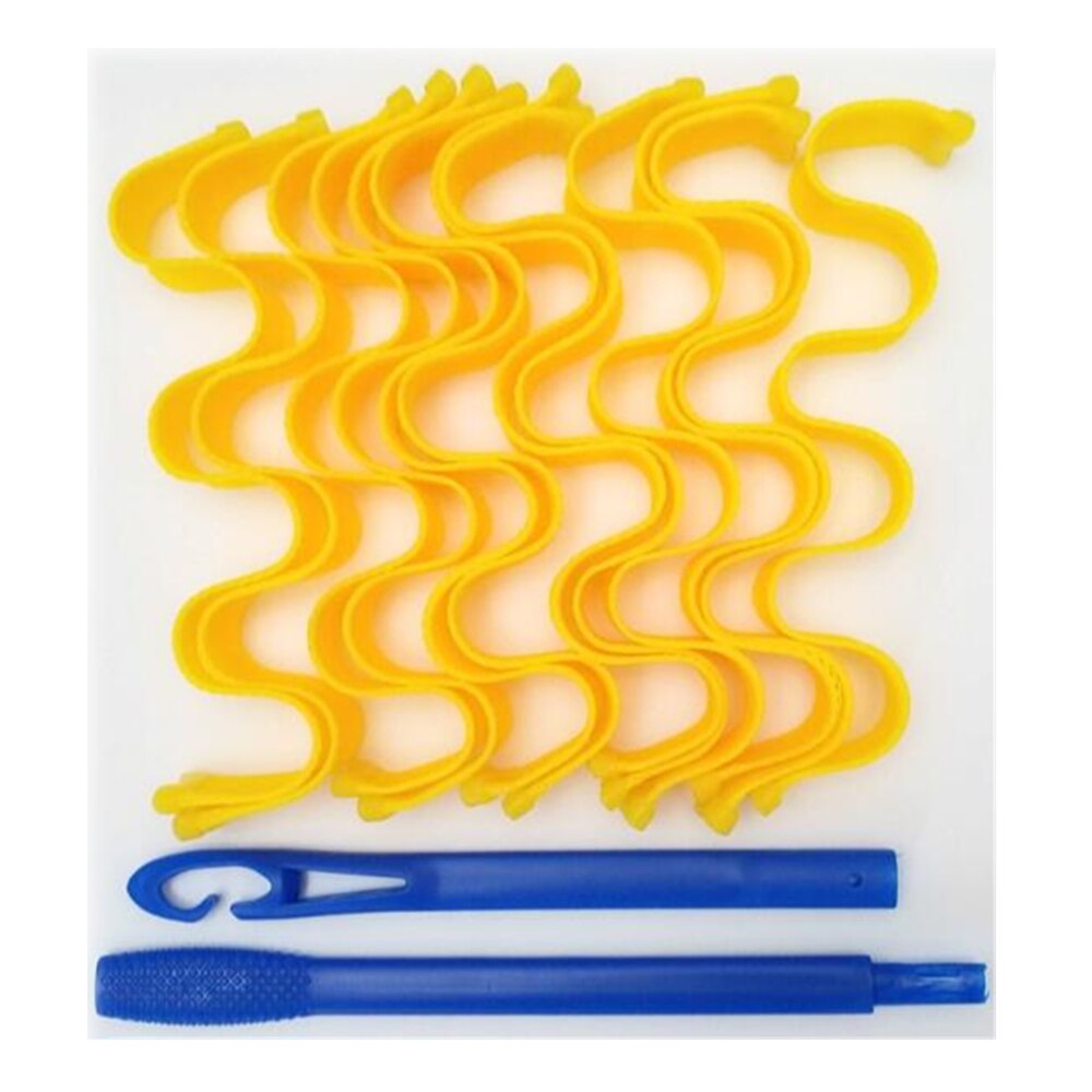 Bigoudis magiques sans chaleur, 12 pièces, 30CM, bigoudis, outils de coiffure: yellow