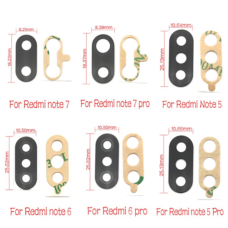 For Xiaomi Redmi Note 7 6 5 5A 6A Pro PLus S2Rear Back Camera Glass Lens Cover with Glue Sticker