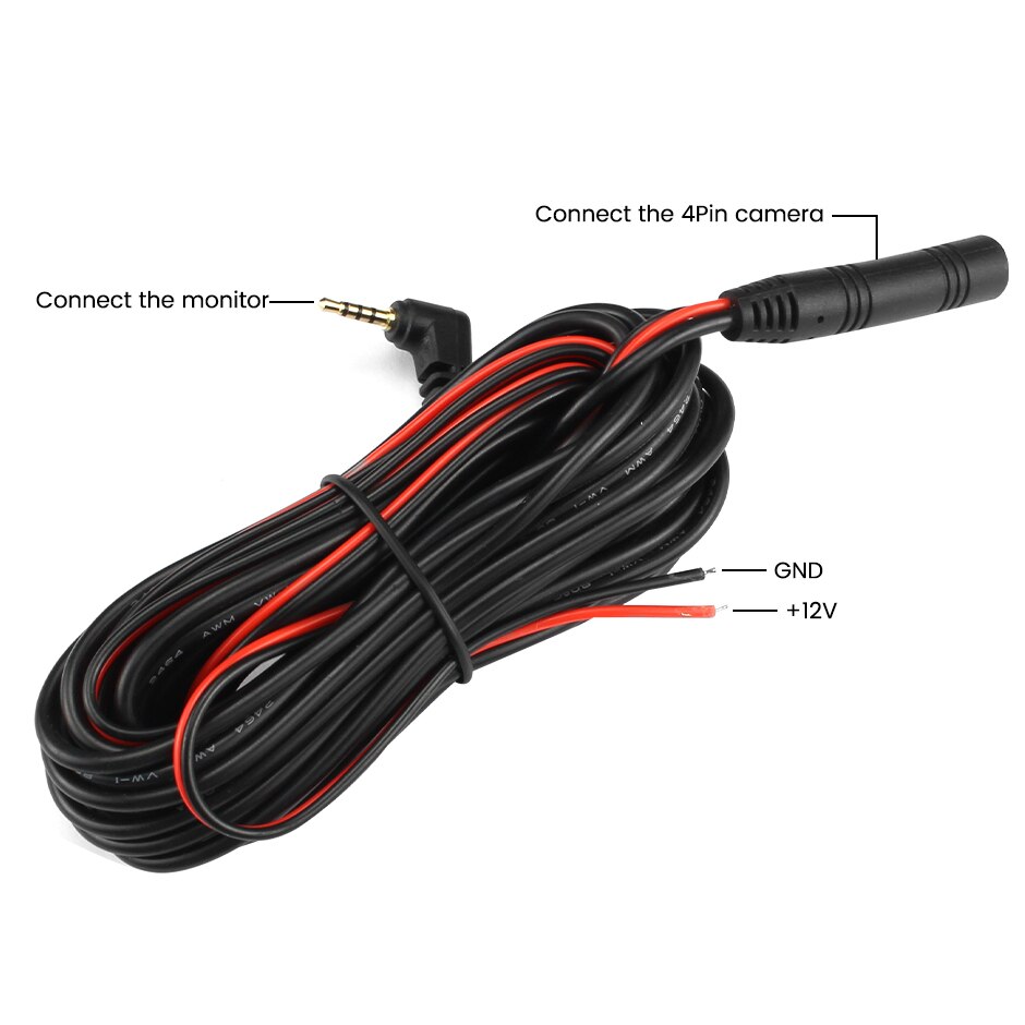 GreenYi 5,5 M 2,5mm conector TRRS Jack a Cable de extensión de vídeo de 4 pines para camión/ventilador cámara DVR de coche cámara de marcha atrás