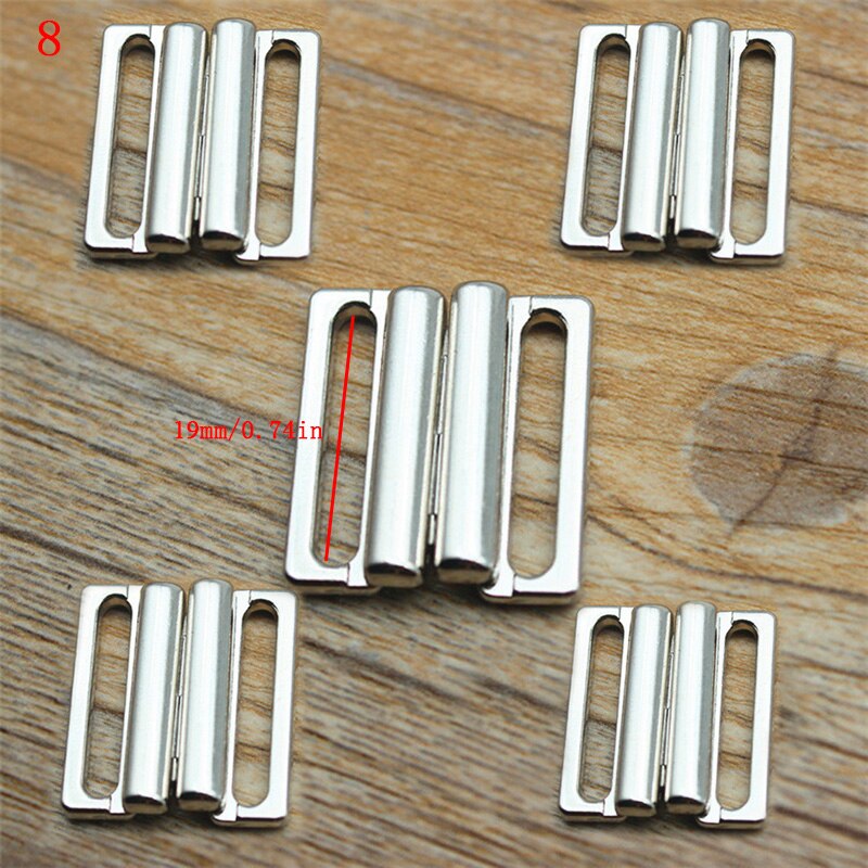 5 stk diy legering bh justering spænde clip badetøj bikini front lukning bh spænde metal sølv bh tilbehør: 8